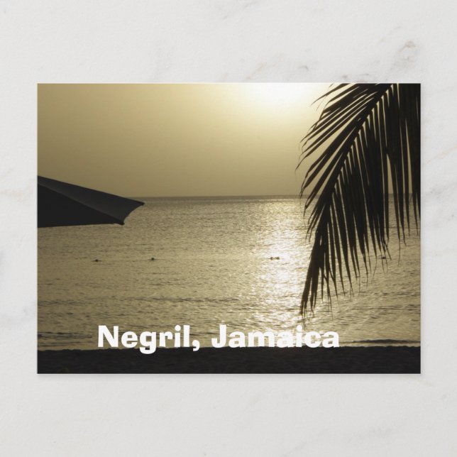 Solnedgång: Negril, Jamaica Postcard Vykort (Framsida)
