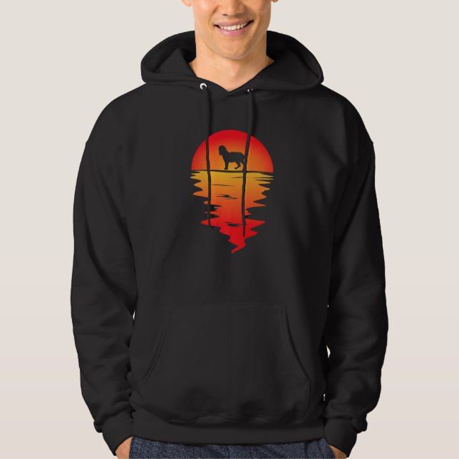 Solnedgång Norfolk Spaniel Hund Hoodie (Framsida)