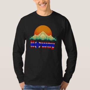 Solnedgång Norsk Flagga Berg Nordiskt Land Nor T Shirt