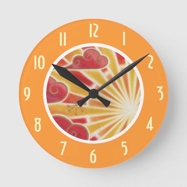 Solnedgång "Numbers klocka runt orange" (Framsida)