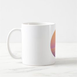 Solnedgång Ocean Minimalistisk Mugg – Handritad So