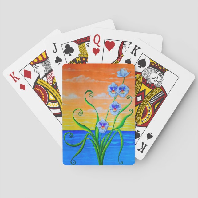 Solnedgång Ocean Orkidéer  Casinokort (Baksidan)