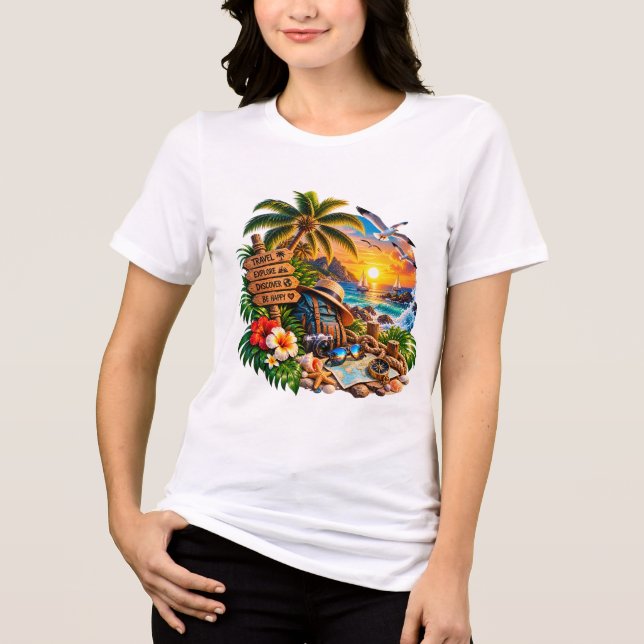 Solnedgång Ocean Semester T Shirt (Framsida)