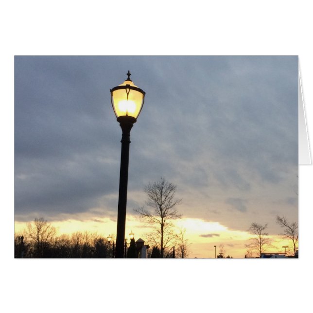 Solnedgång och ljus, kort (Framsidan Horizontal)