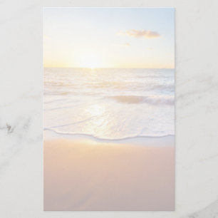 Solnedgång och strand brevpapper