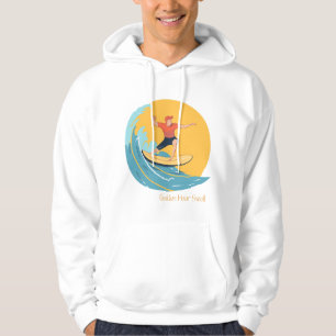 Solnedgång och surfning hoodie
