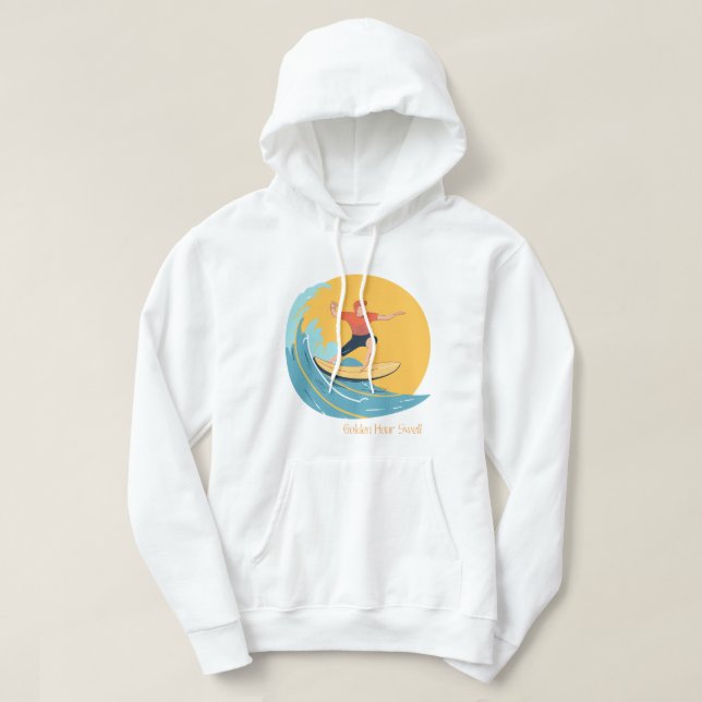 Solnedgång och surfning hoodie (Design framsida)