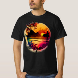 Solnedgång och surfning t shirt