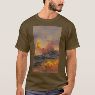 Solnedgång Oljemålning Snygg bra konst T Shirt