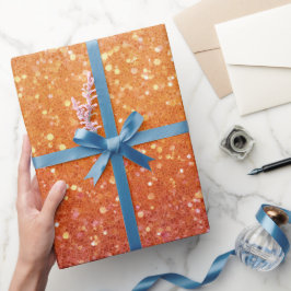 Solnedgång Ombre Blandad Orange Glittermönster Presentpapper