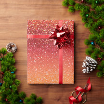 Solnedgång Ombre Blandad Orange Glittermönster