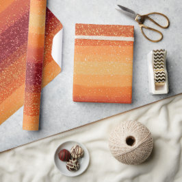 Solnedgång Ombre Blandad Orange Glittermönster Presentpapper