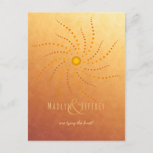 Solnedgång ombre soliga prickar mandala spara datu meddelande vykort