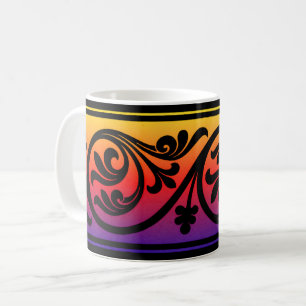 Solnedgång Ombre Stil Art Deco Mugg Kopp