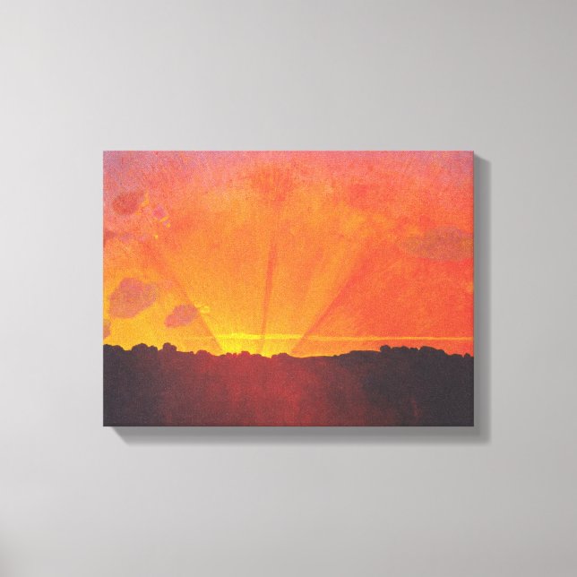 Solnedgång, Orange Himlar (av Félix Vallotton) Canvastryck (Framsida)