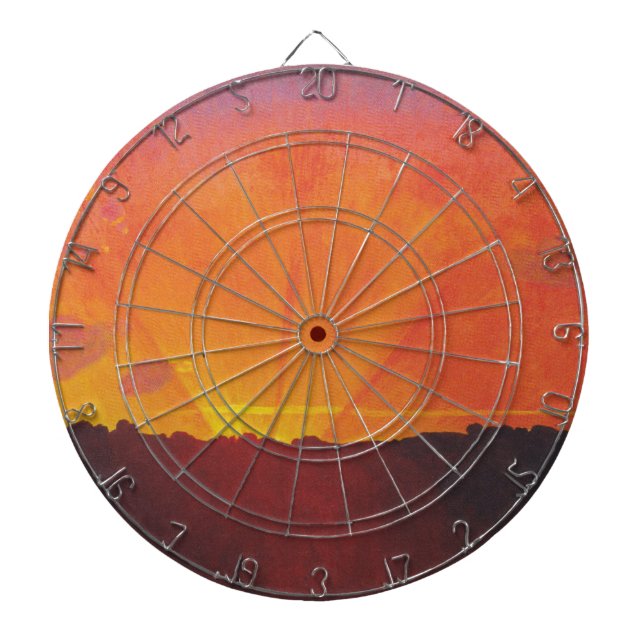 Solnedgång, Orange Himlar (av Félix Vallotton) Darttavla (Framsidan)