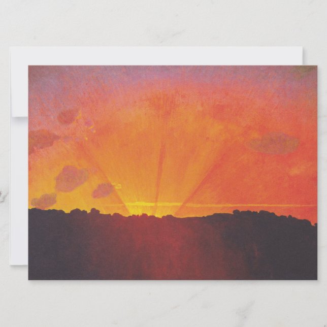 Solnedgång, Orange Himlar (av Félix Vallotton) Kort (Framsida)