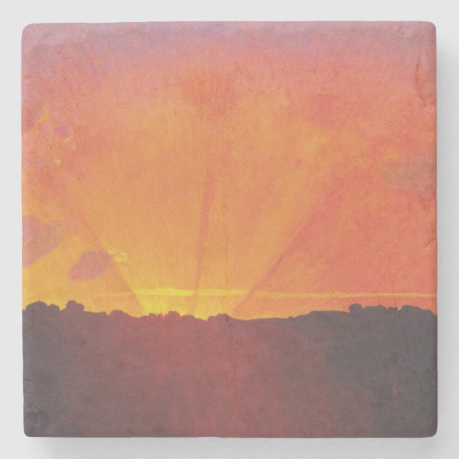 Solnedgång, Orange Himlar (av Félix Vallotton) Stenunderlägg (Framsidan)