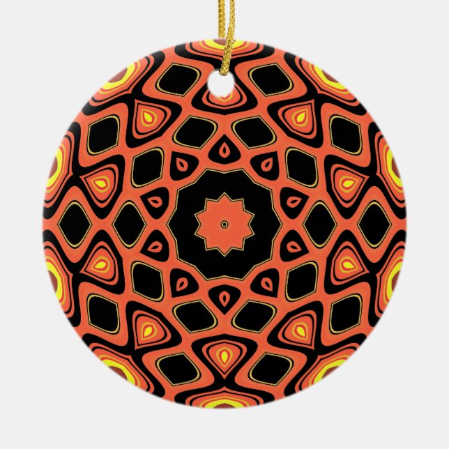 SOLNEDGÅNG ORANGE JULGRANSPRYDNAD KERAMIK (Framsidan)