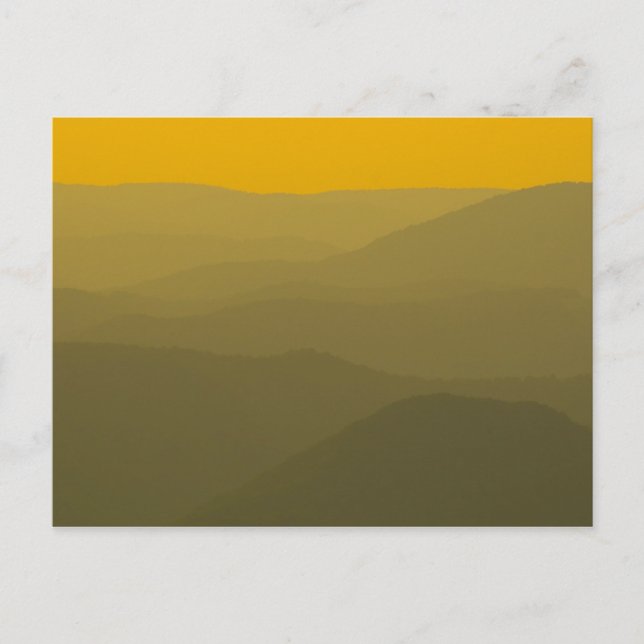 Solnedgång över Alleghenies, West Virginia Vykort (Framsida)