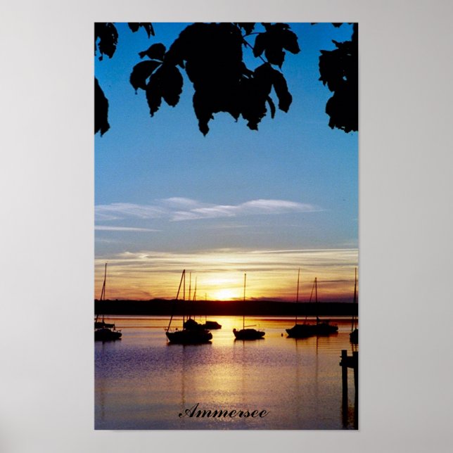 Solnedgång över Ammersee Poster (Framsidan)