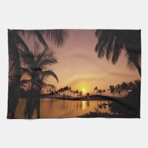 Solnedgång över Anaeho'omalu Bay, Big Island, Kökshandduk