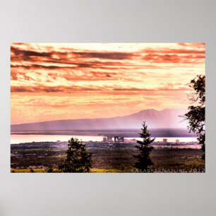 Solnedgång över ankarplats Poster