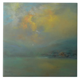 Solnedgång över Backe (av Glenn Cooper Henshaw) Kakelplatta