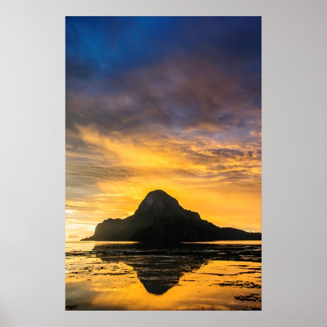 Solnedgång över Bacuit-arkipelagen Poster (Framsidan)