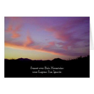 Solnedgång över Baja berg Hälsningskort