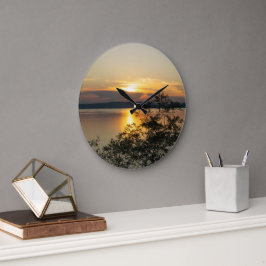 Solnedgång över Balatonsjön, Ungern. Stor Klocka