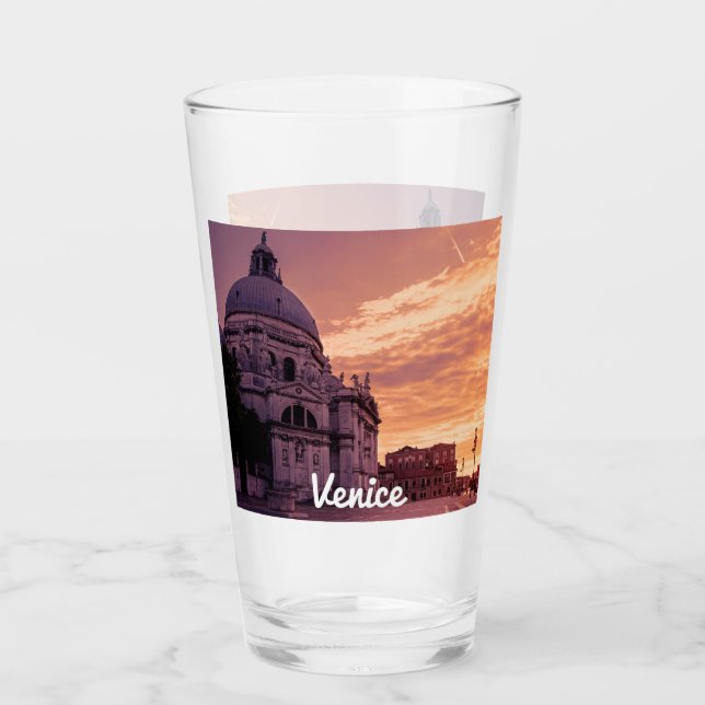 Solnedgång över Basilica i Venedig Glaskopp (Framsida)
