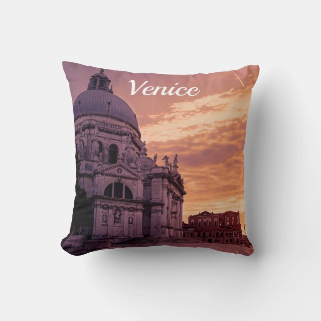 Solnedgång över Basilica i Venedig Kudde (Framsida)