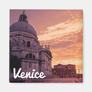 Solnedgång över Basilica i Venedig Magnet