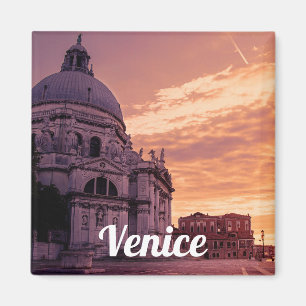 Solnedgång över Basilica i Venedig Magnet