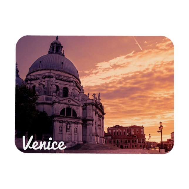 Solnedgång över Basilica i Venedig Magnet (Horisontell)