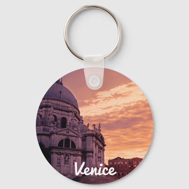 Solnedgång över Basilica i Venedig Nyckelring (Framsida)