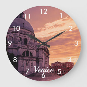 Solnedgång över Basilica i Venedig Stor Klocka