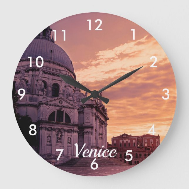 Solnedgång över Basilica i Venedig Stor Klocka (Framsida)