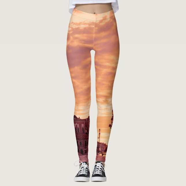 Solnedgång över Basilica på Venedigtorget Leggings (Framsida)