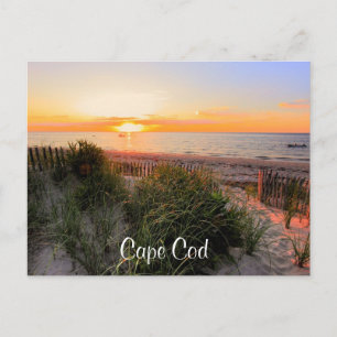 Solnedgång över Beach Cape Cod MORSA-postkort Vykort