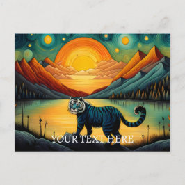 Solnedgång över bergsjön Tiger Vykort