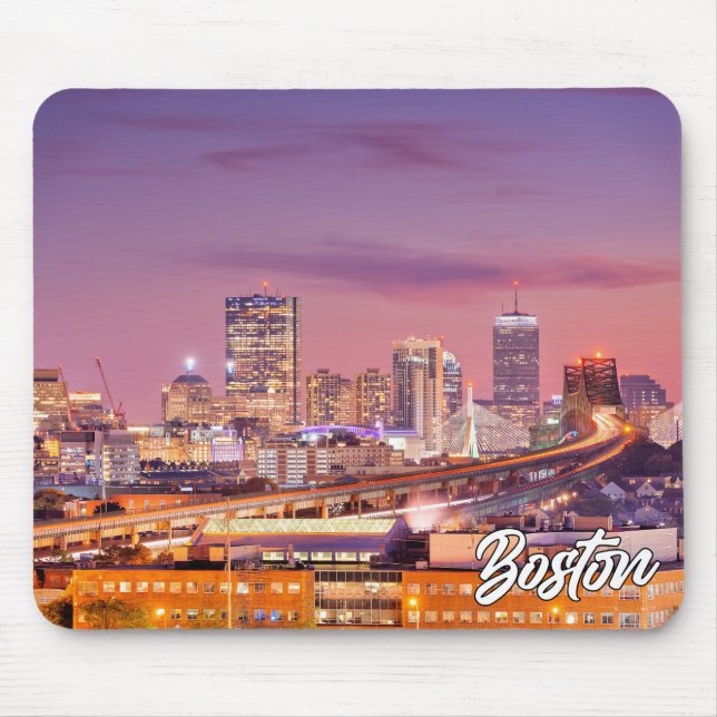 Solnedgång över Boston, Massachusetts, USA Musmatta (Framsidan)