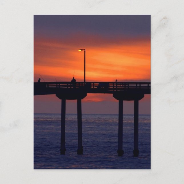 Solnedgång över bron vykort (Framsida)