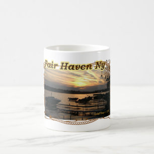 SOLNEDGÅNG ÖVER BUKTEN Fair Haven NY  - Mugg