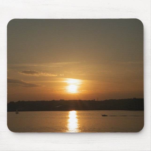 Solnedgång över Cardiff Bay Musmatta (Framsidan)
