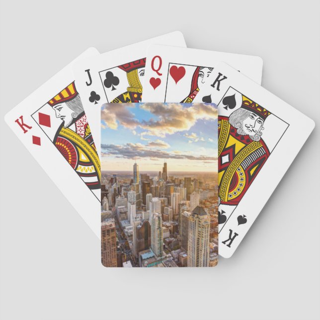 Solnedgång över Chicago Casinokort (Baksidan)