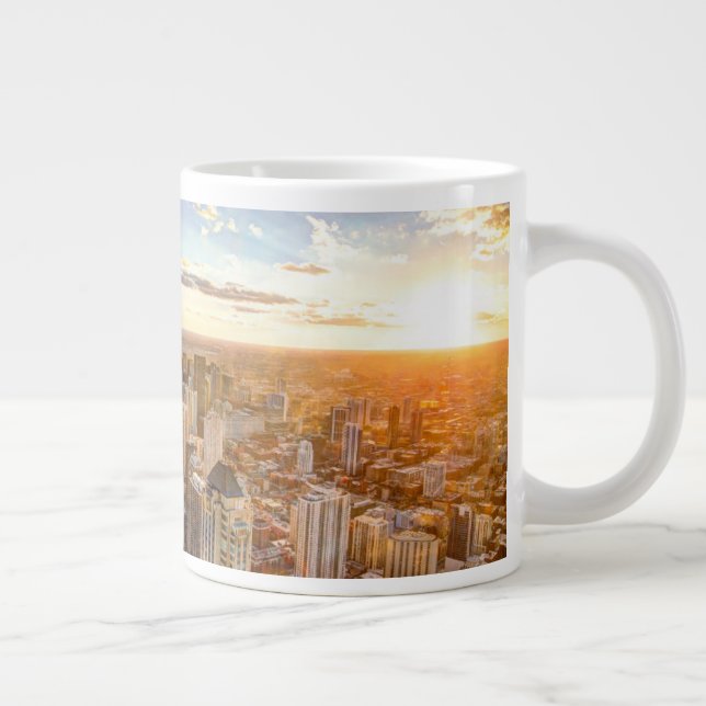 Solnedgång över Chicago Jumbo Mugg (Höger)