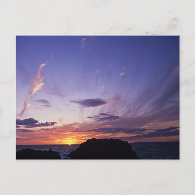 Solnedgång över Cornwells Atlanten Vykort (Framsida)