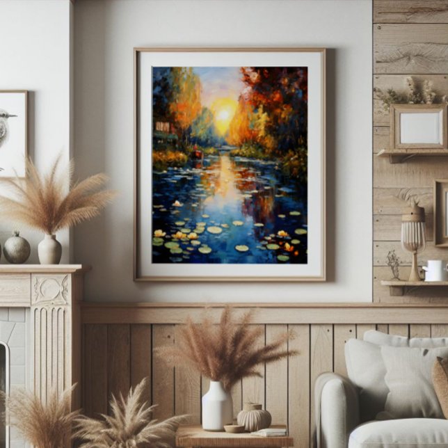 Solnedgång över damintryck fototryck (Skapare uppladdad)